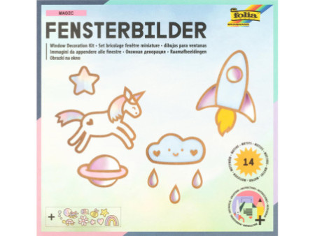folia Kit de décoration pour fenêtre MAGIC, 14 motifs