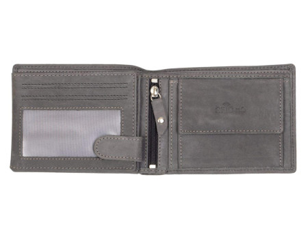 PRIDE&SOUL Portefeuille RFID, format paysage, cuir, gris