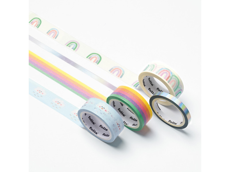 folia Ruban adhésif décoratif Washi-Tape RAINBOW CLOUDS