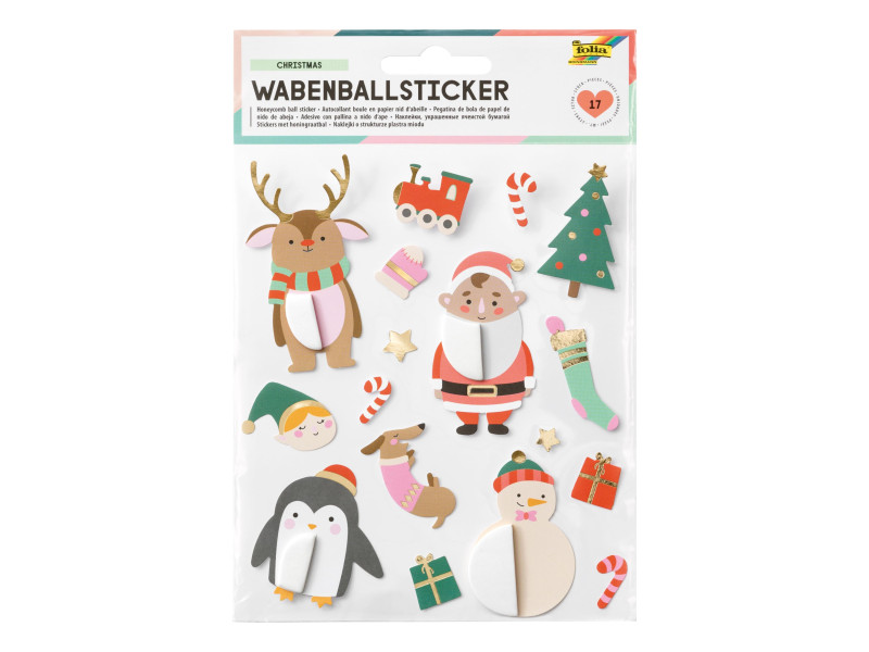 folia Sticker boule en papier de Noël CHRISTMAS