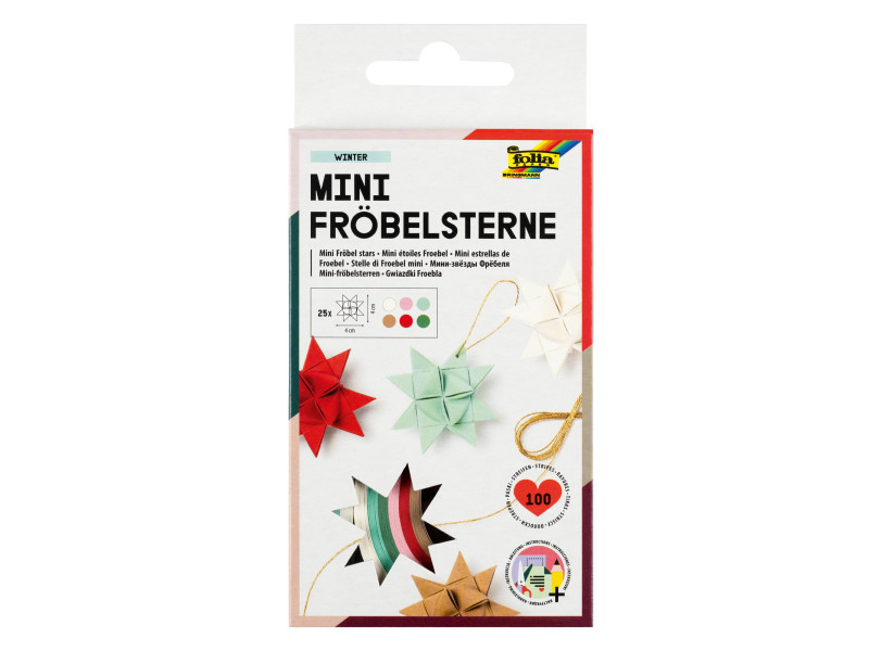 folia Bandes de papier WINTER pour mini étoiles de Froebel