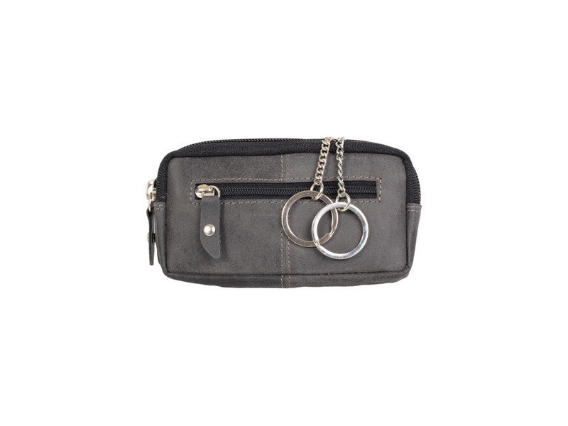 PRIDE&SOUL Etui porte-clés RFID, en cuir, gris