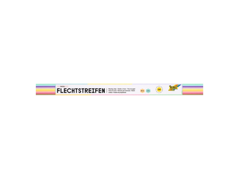 folia Bande à tresser 'pastel', (l)10 x (L)500 mm, assorti