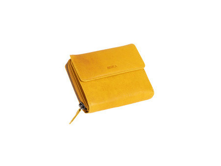 MIKA Portefeuille pour dames, en cuir, couleur : jaune