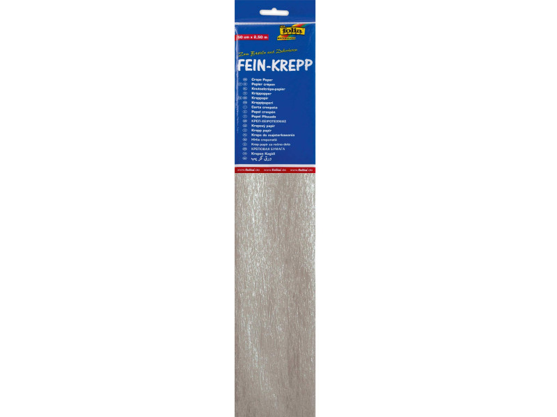 folia Papier crépon en couches, 500 mm x 2,5 m, argent