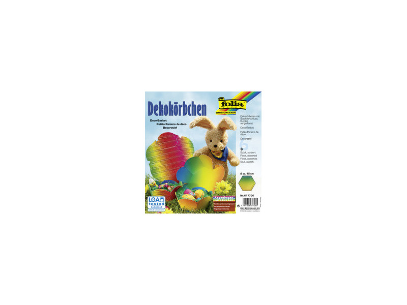 folia Panier déco en carton arc-en-ciel, diamètre: 150 mm