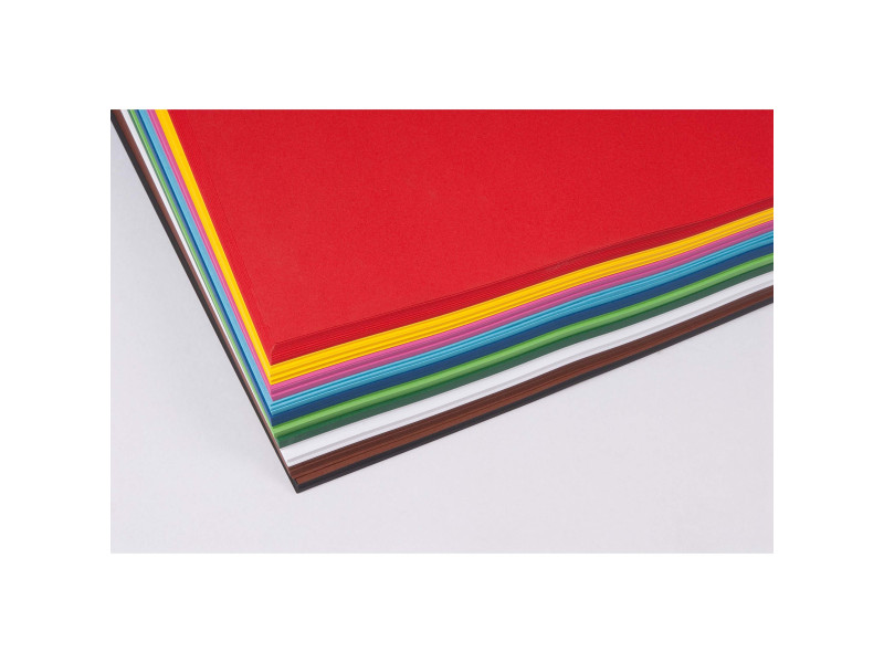 folia Papier de couleur, (L)500x(H)700mm, 130 g/m2, assorti