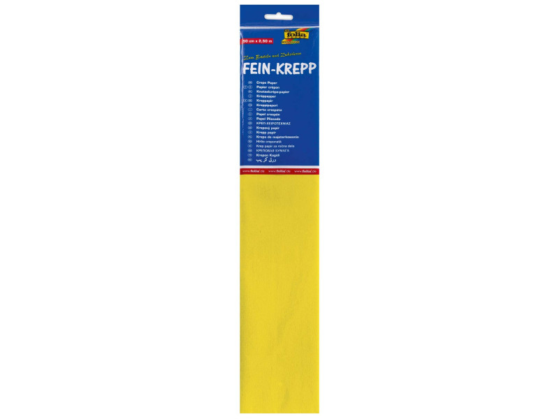 folia Papier crépon en couches, 500 mm x 2,5 m, jaune