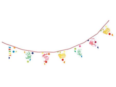 folia Guirlande de fanions 'Basic', longueur: 3,80 m, blanc