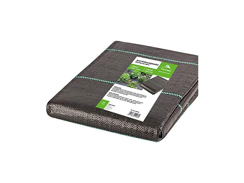 TerCasa Toile anti mauvaises herbes, 2 x 5 m, noir