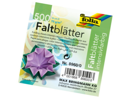folia Feuille à plier, rond, 100 mm, 500 feuilles, assorti