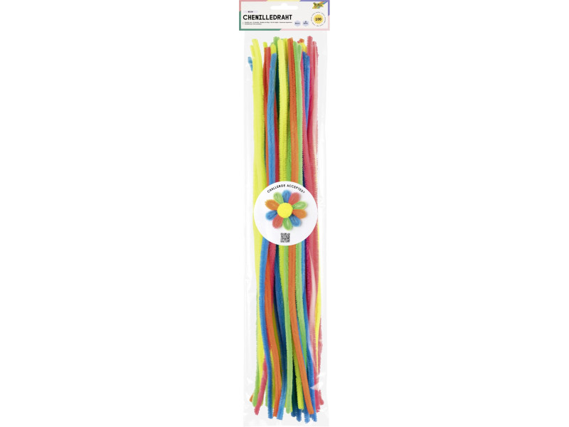 folia Fil chenille 'FLUO', longueur: 500 mm, assorti