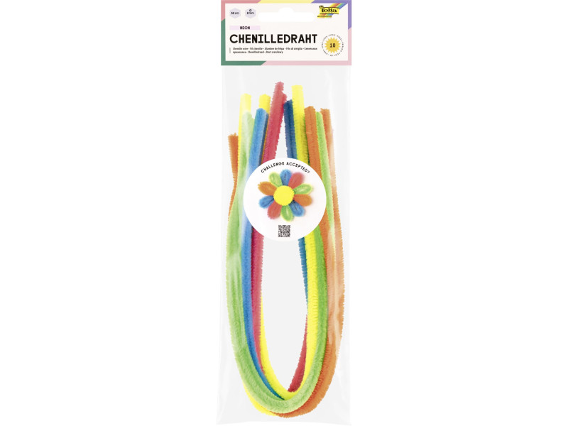 folia Fil chenille 'FLUO', longueur: 500 mm, assorti