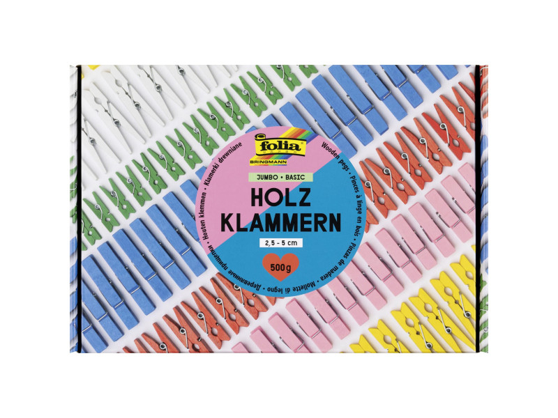 folia Mélange de pinces en bois BASIC Jumbobox, 500 g