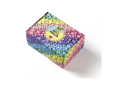 folia Mélange de perles en bois PASTEL Jumbobox, 1 kg