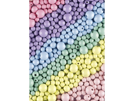 folia Mélange de perles en bois PASTEL Jumbobox, 1 kg