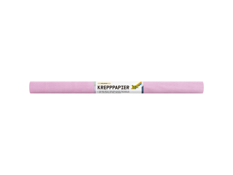 folia Rouleau de papier crépon, 500 mm x 2,5 m, rose pâle