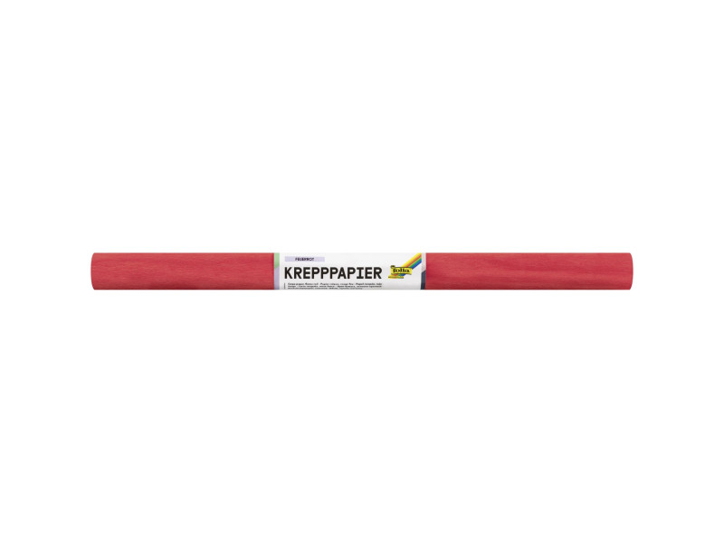 folia Rouleau de papier crépon, 500 mm x 2,5 m, rouge feu