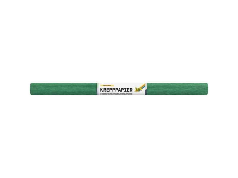 folia Rouleau de papier crépon, 500 mm x 2,5 m, vert mousse