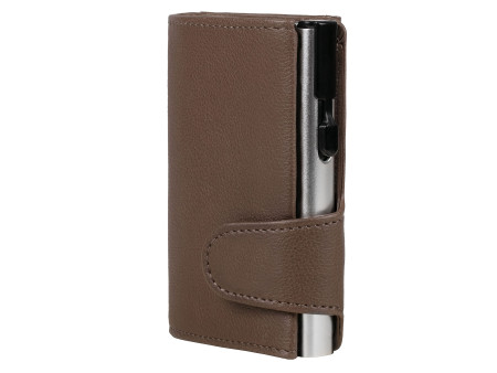 CLICKSAFE Porte-monnaie avec porte-cartes, simili cuir, brun