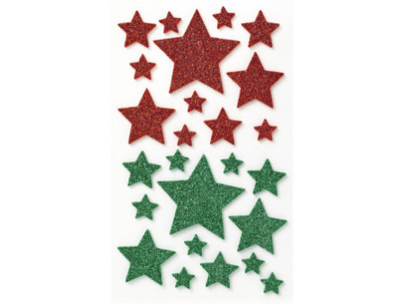 folia Sticker pailleté en caoutchouc mousse STARS XMAS