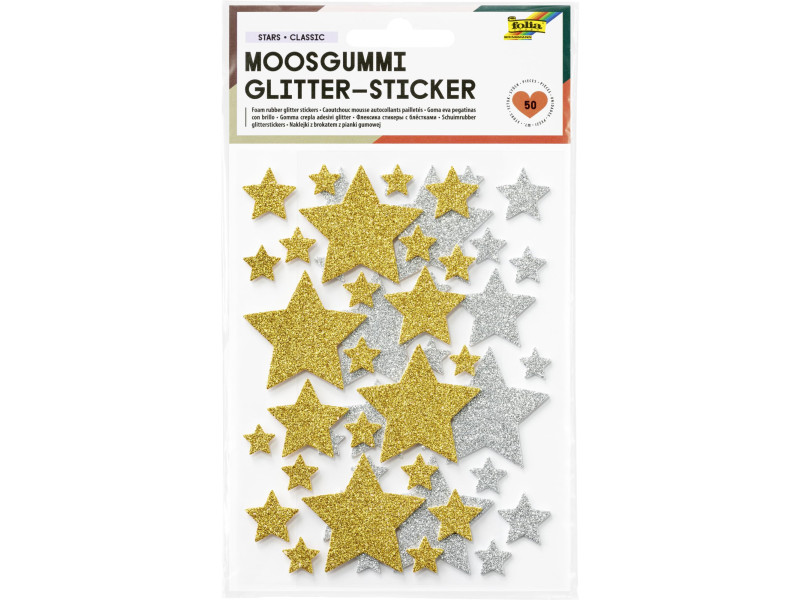 folia Sticker pailleté en caoutchouc mousse STARS CLASSIC