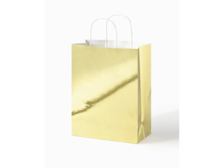 folia Sac en papier DORÉ SCINTILLANT, taille: L