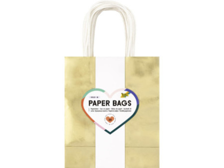 folia Sac en papier DORÉ SCINTILLANT, taille: M
