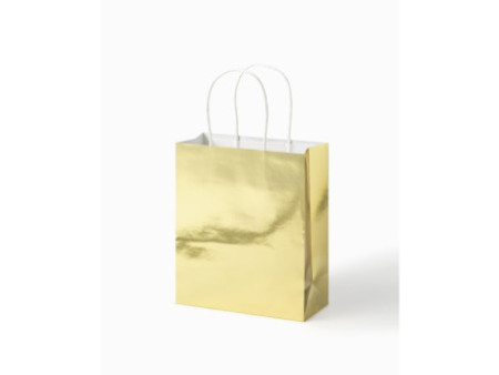 folia Sac en papier DORÉ SCINTILLANT, taille: M