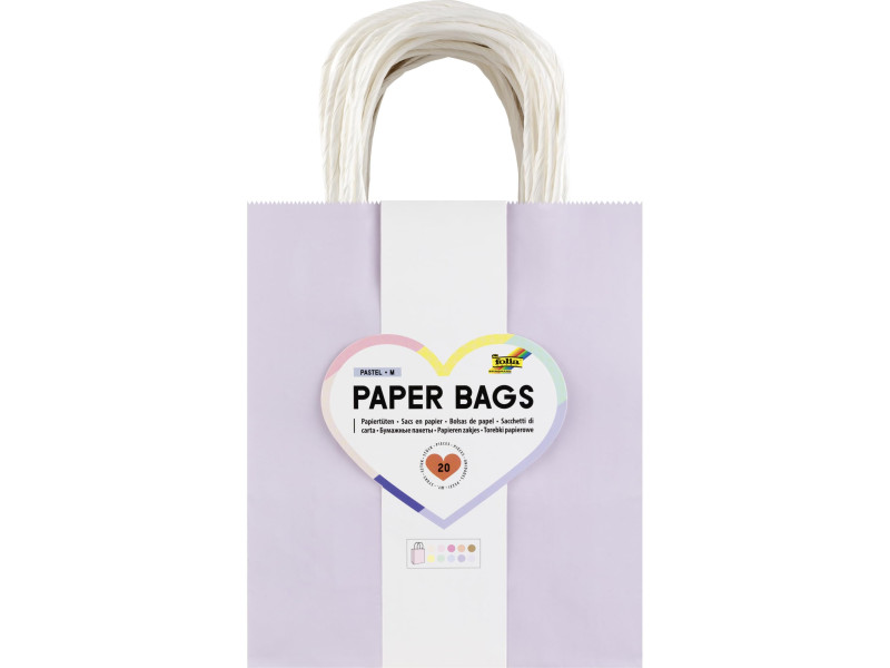 folia Sac en papier PASTEL, taille: M, assorti