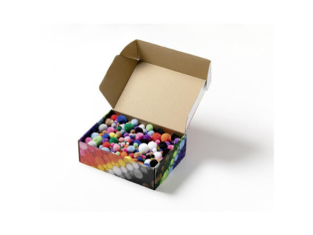folia Mélange de pompons MULTICOLORE Jumbobox, 200g, assorti