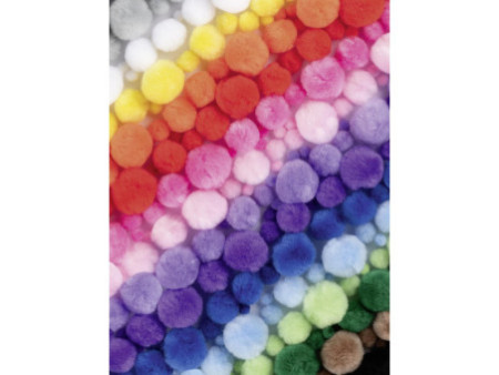 folia Mélange de pompons MULTICOLORE Jumbobox, 200g, assorti