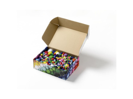 folia Mélange de pompons GLITTER Jumbobox, 300 g, assorti