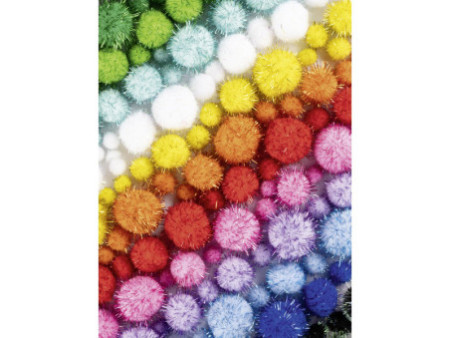 folia Mélange de pompons GLITTER Jumbobox, 300 g, assorti