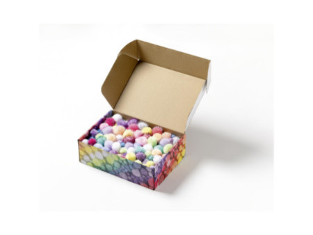 folia Mélange de pompons PASTEL Jumbobox, 300 g, assorti