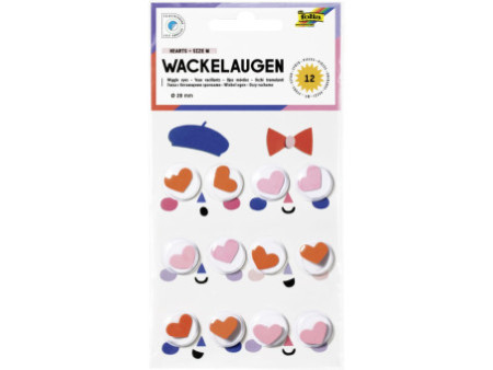folia Oeil vacillant HEARTS, taille: M, autocollant