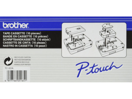 brother TC-Tape TC-201A cassette de ruban, Largeur: 12mm