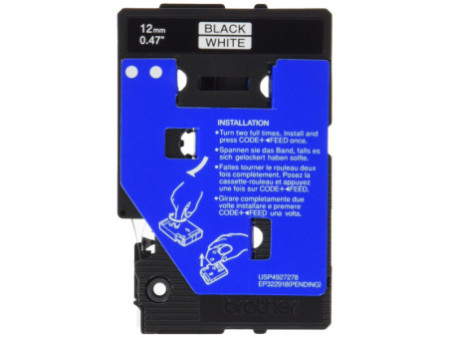 brother TC-Tape TC-201A cassette de ruban, Largeur: 12mm
