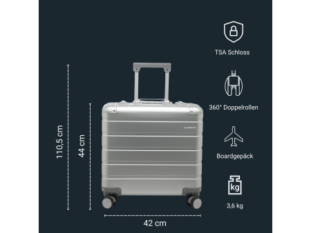 ALUMAXX Valise de voyage Overnight, en aluminium, argent