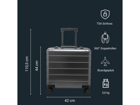 ALUMAXX Valise de voyage Overnight, entièrement en alu, gris