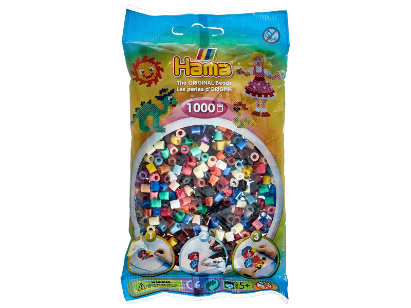 Hama Perles à repasser midi 'Mix de couleurs', en sachet