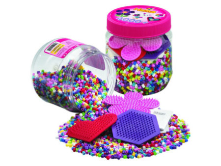 Hama Perles à repasser midi + plaques, en boîte plastique