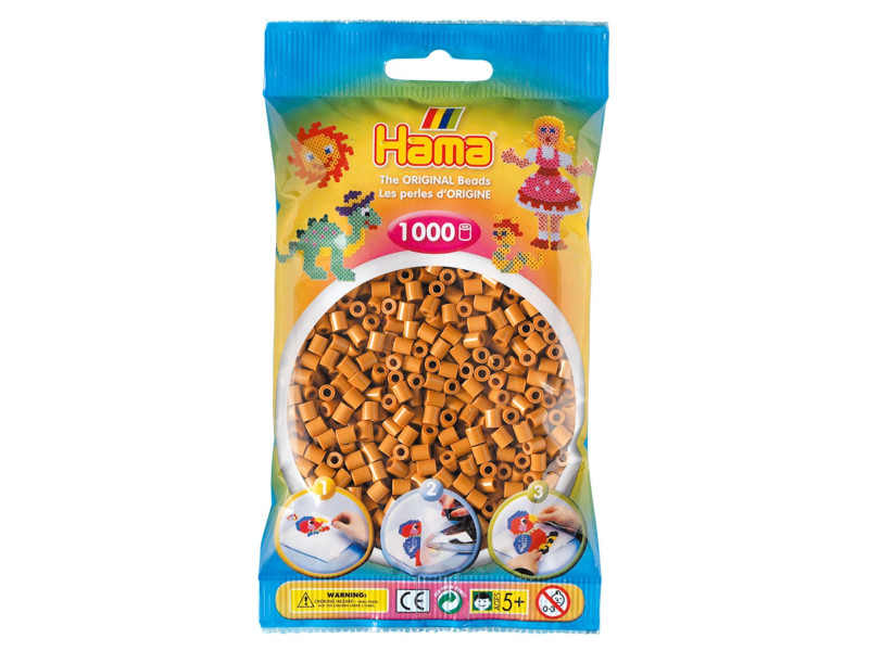 Hama Perles à repasser midi, dans un sachet, marron clair