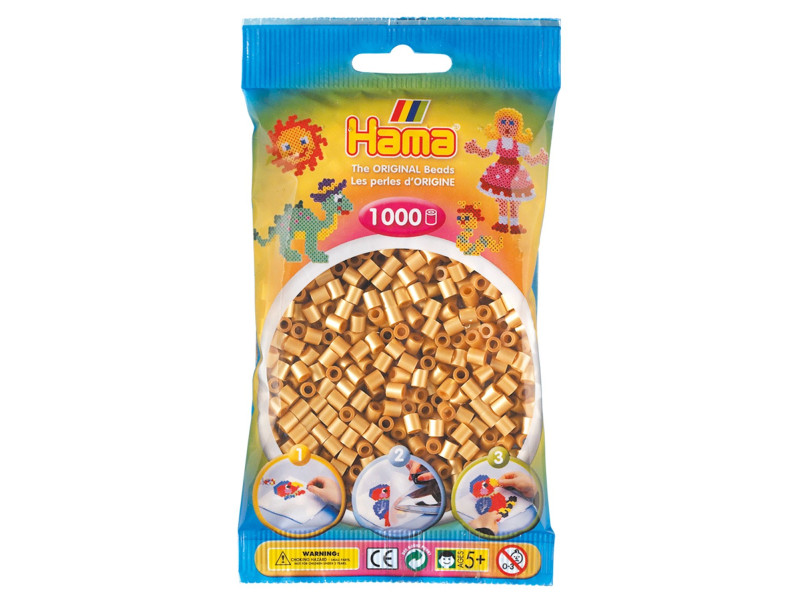 Hama Perles à repasser midi, dans un sachet, or