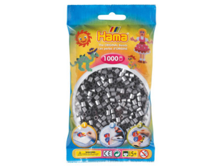 Hama Perles à repasser midi, dans un sachet, argent