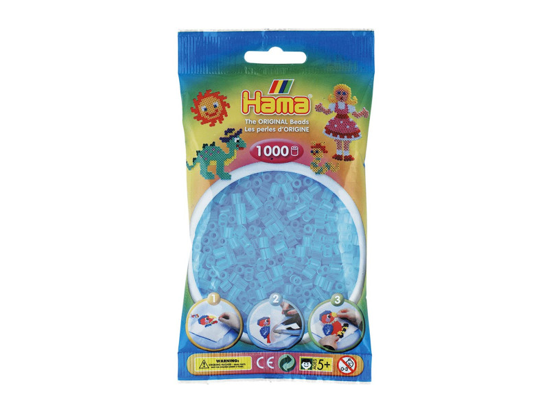 Hama Perles à repasser midi, sachet, aqua transparent