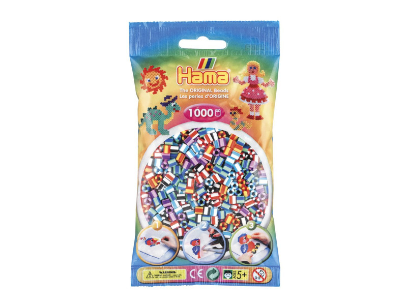 Hama Perles à repasser midi 'perles à rayures Mix 90', dans