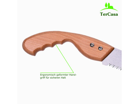TerCasa Scie de jardin manche en bois, longueur lame: 330 mm