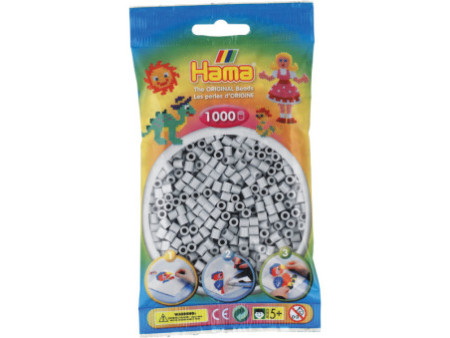 Hama Perles à repasser midi, dans un sachet, gris clair