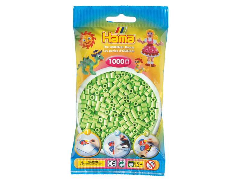 Hama Perles à repasser midi, dans un sachet, vert pastel
